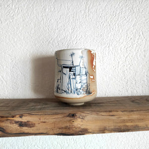Tasse n°3 dessinée en grès - "De fortune..."